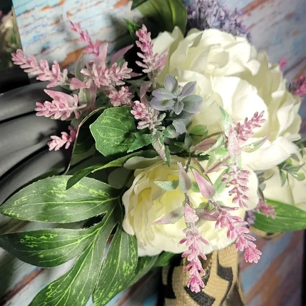 Hose Wreath Gray Floral Garden Hose Wreath